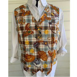 Mario Rosella Vintage Western Silk Vest Sz 6 or M